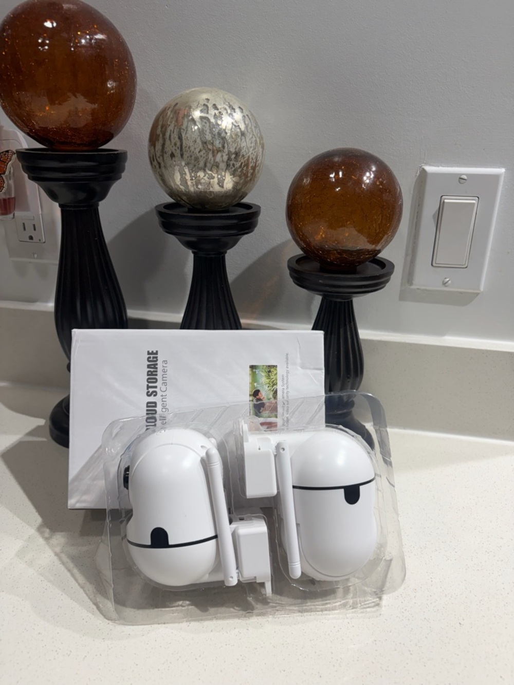 White Wireless Home Security Cameras (Pair) - Unbranded
